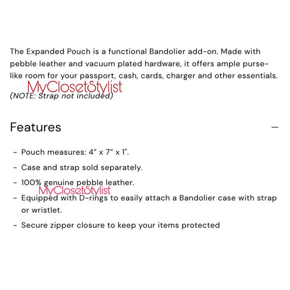 BANDOLIER Expanded Pouch Red Leather Crossbody Purse NEW! Zipper Bag SILVER ZIP - Picture 4 of 7